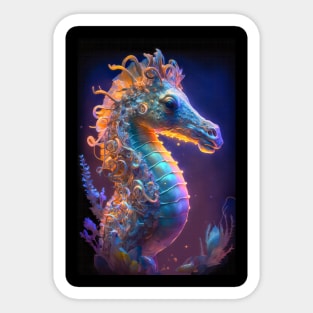 Sea Horse Animal Portrait Painting Wildlife Outdoors Adventure Sticker